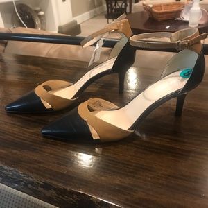 Nine West Two Tone Closed Toe Low Heels